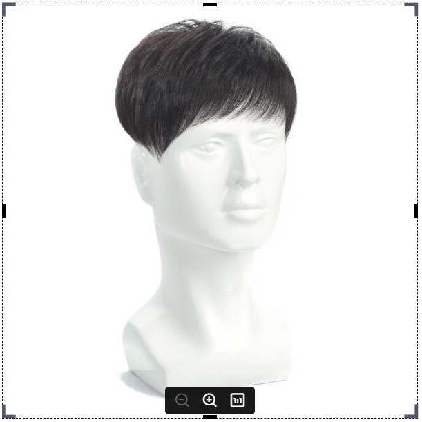 Wig pria rambut pendek pengganti kepala blok rambut asli dahi botak pria tampan wig tak terlihat