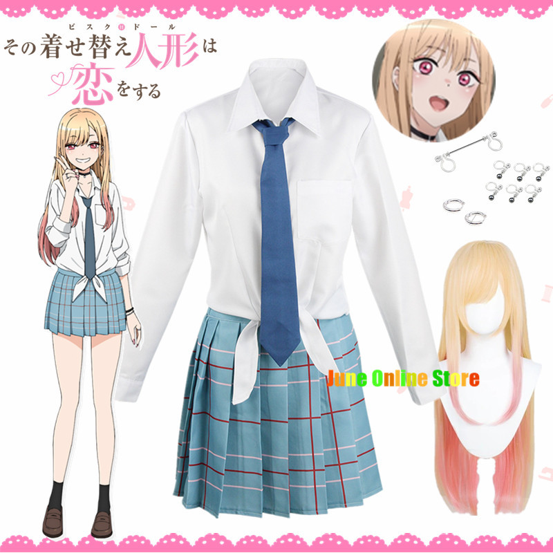 Kitagawa Marin Cosplay Anime My Darling Kitagawa Marin Cosplay Costume Dresses School Uniform Wig Ea