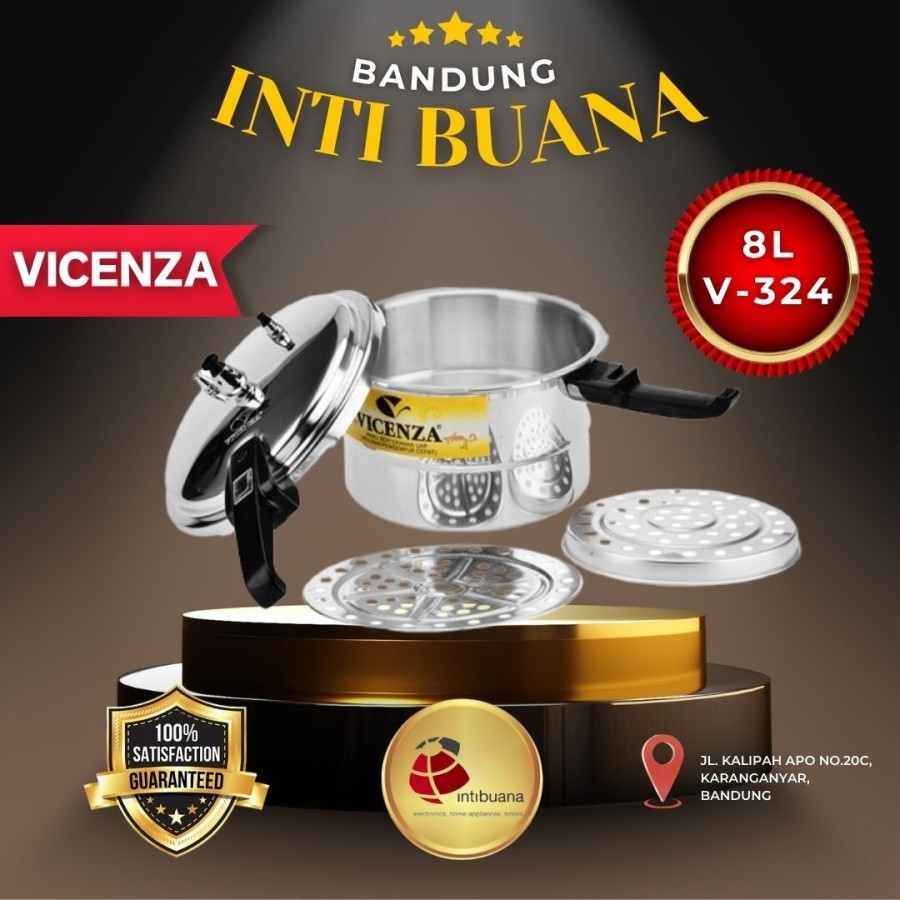 Panci Presto VICENZA 8 Liter / Presto Vicenza V-324 Pelunak Makanan 8Liter V324 (24cm)