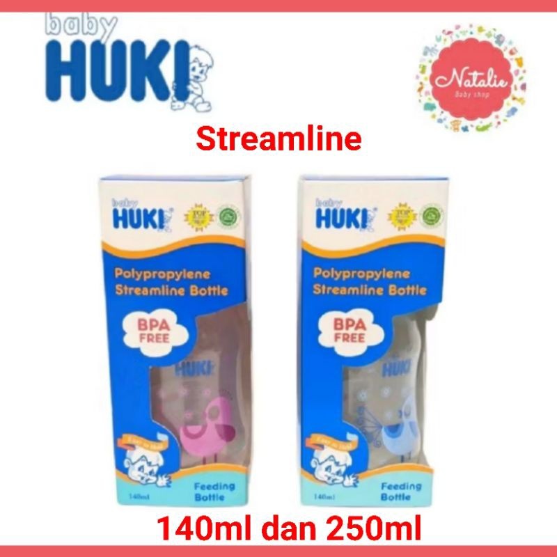 HUKI BABY Botol PP Streamline Dot Ortho Gepeng 140ml dan 250ml