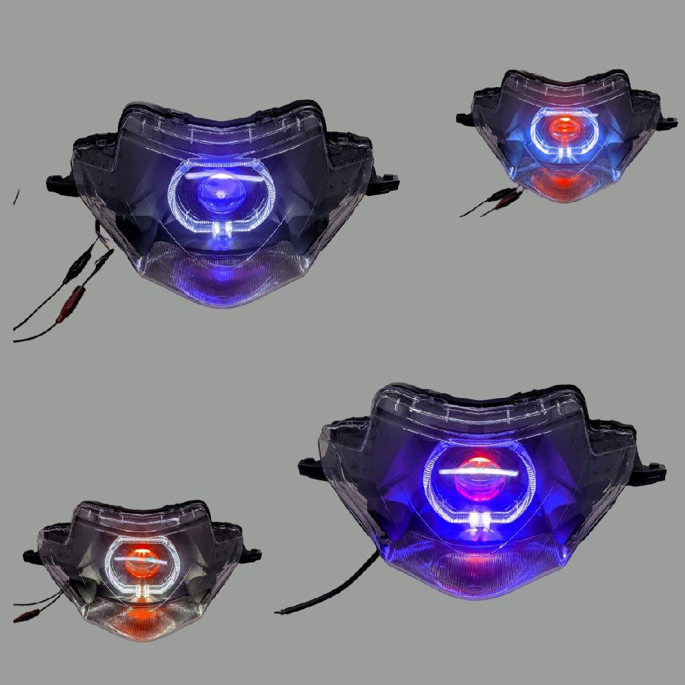 Satu set Lampu depan Supra X 125 lama OLD 2005 2006 Custom ala biled 4.5 inc Lampu set Reflektor tin