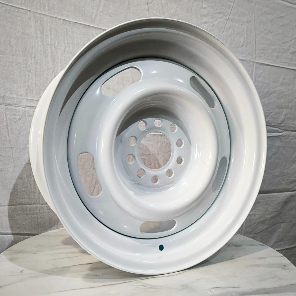 4 buah Velg Besi FT1501 16x7.0 5H 114.3 / 108 ET30 WHITE Dop Chrome  Ring 16 R16 lebar 7 Klasik SMOO