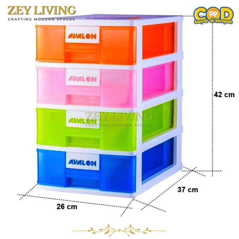 ZEY - Laci Susun 3 / 4 / 5 Avalon DW 203  / Laci Plastik Rainbow F4 A4 / Rak Organizer Meja Dokumen 
