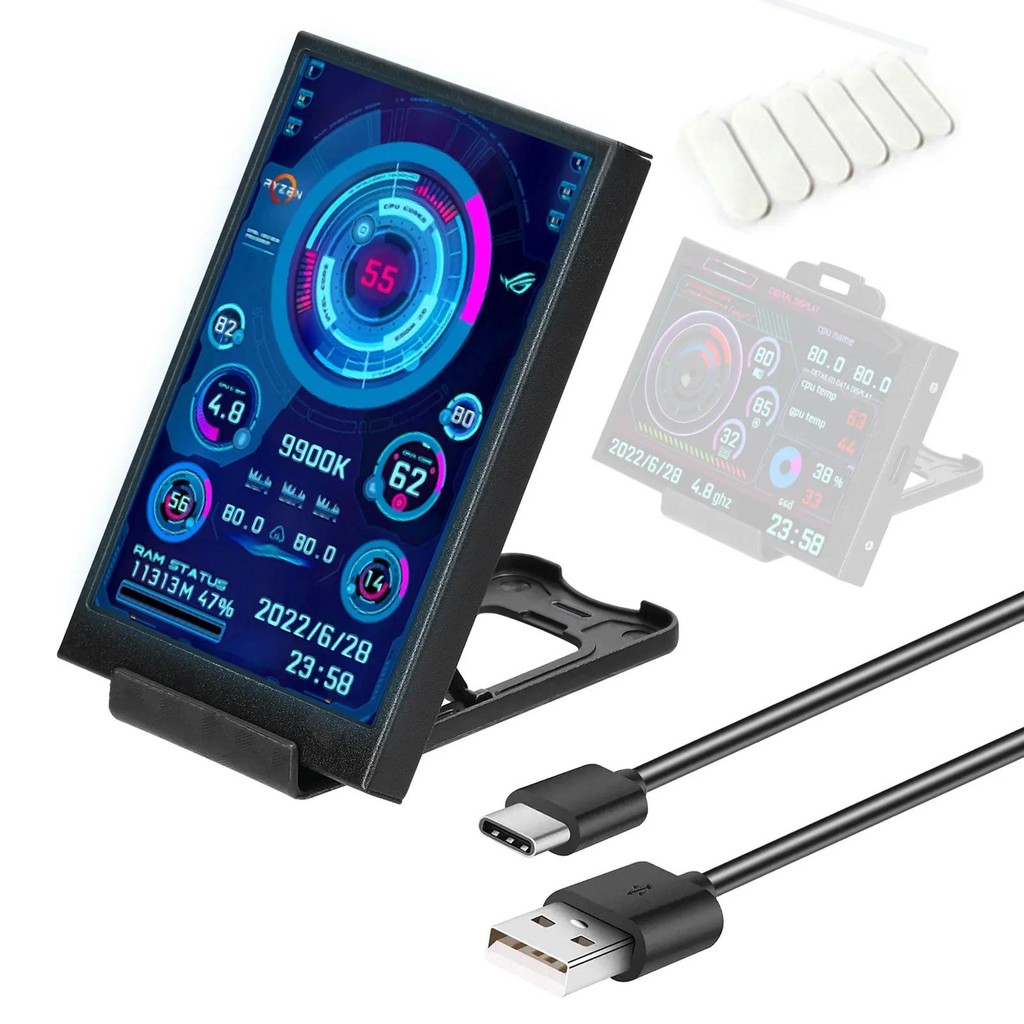 3.5 In IPS Type-C Secondary Screen Computer CPU GPU RAM HDD Monitor USB splay For Freely AIDA64 mini