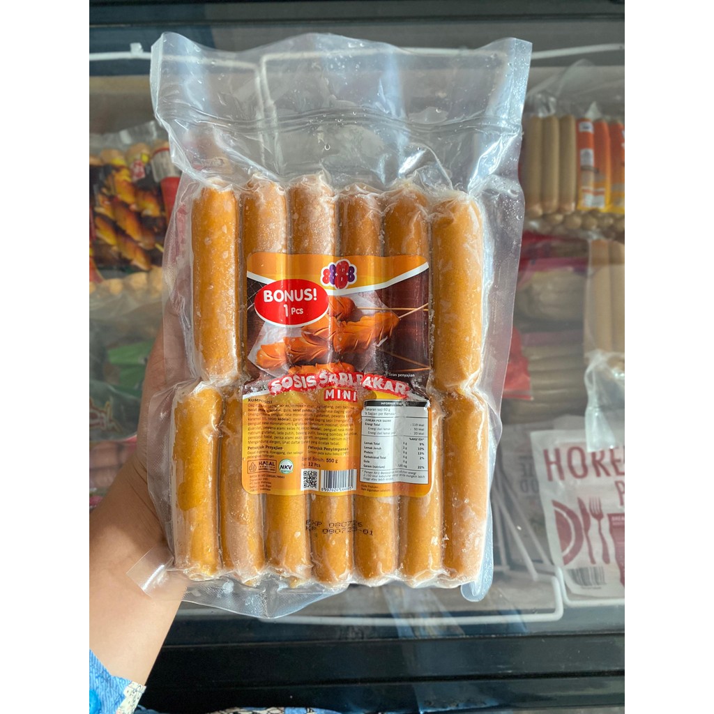 (KHUSUS PULAU JAWA) (isi 13 dan 8) 8888 SOSIS SAPI BAKAR / MINI / JUMBO / AYU PUTRI FROZEN FOOD