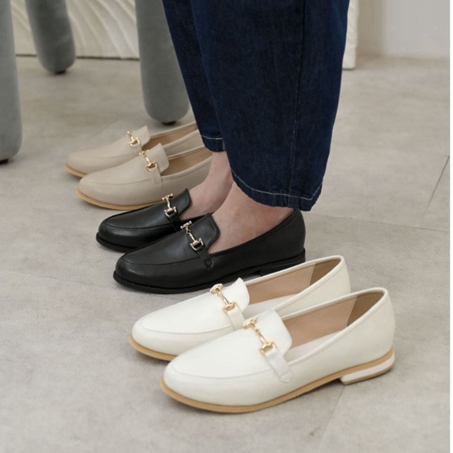 Vimemo Zenna - Sepatu Loafers Vintage Minimalist Slip On Shoes | Sepatu Kerja Wanita