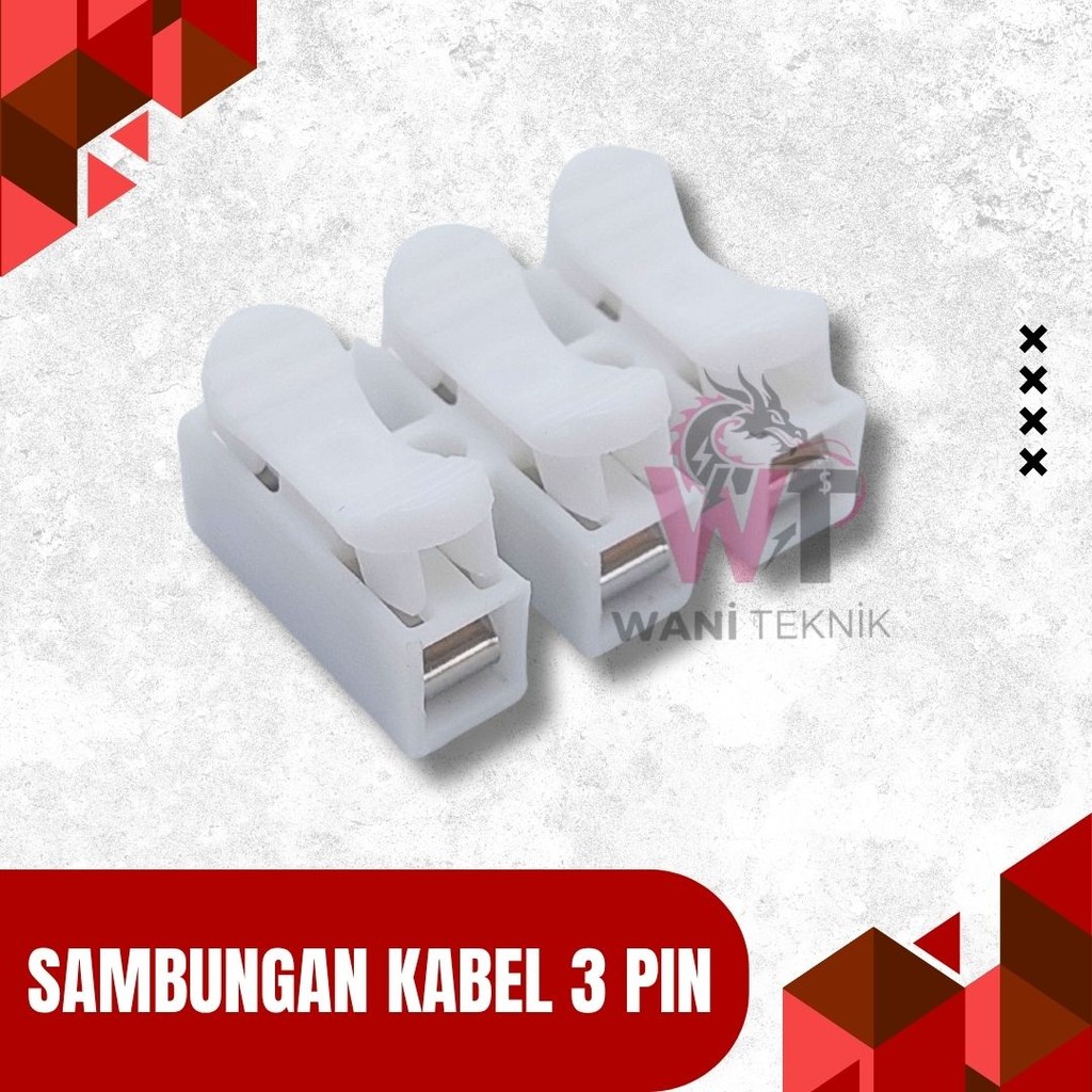 Sambungan Kabel 3 Pin – Connector Jepit Penyambung Kabel 3 Wire