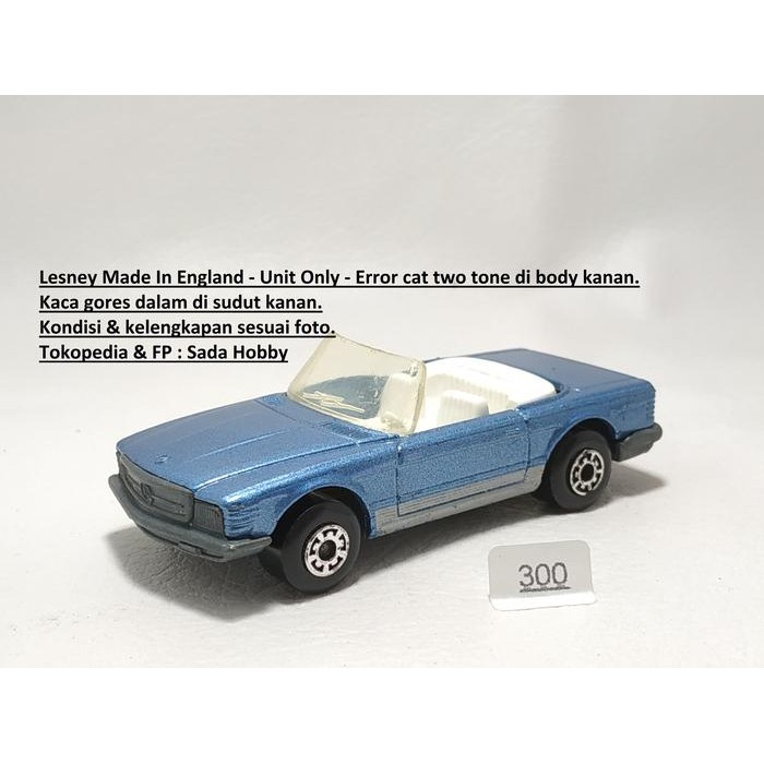 HW  Diecast Vintage Matchbox Superfast Lesney No 6 Mercedes Benz 350 SL Biru England Unit Only B