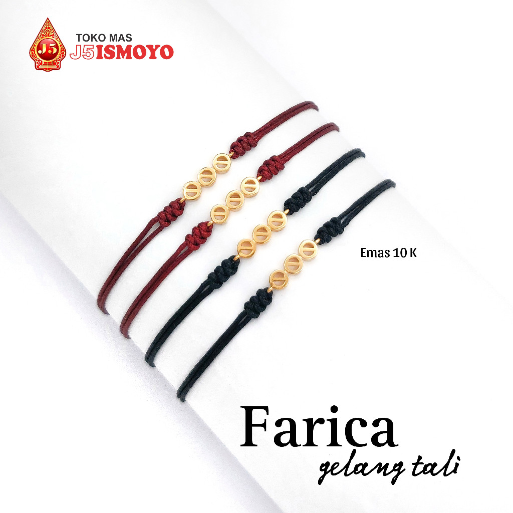 Gelang Tali Kombinasi Emas Mas Asli Farica J5 Ismoyo