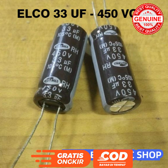 ELCO ELKO 33 UF 450 VOLT MERK SAMWA / ELCO 33UF 450V