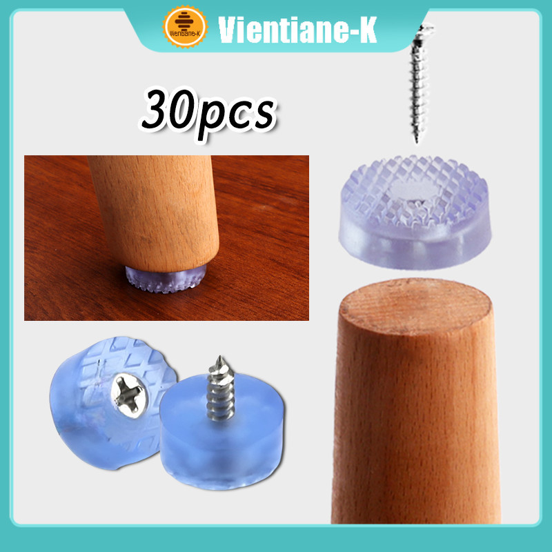 30Pcs Paku Alas Kaki Meja / Kaki Kursi Meja Bulat Anti Slip / Kaki Karet Bulat