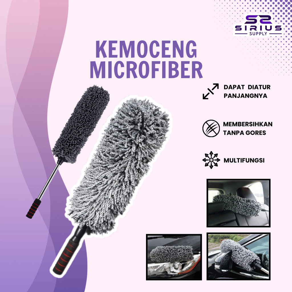 Kemoceng Microfiber Tebal Pembersih Debu Serbaguna untuk Mobil dan Rumah KMC1
