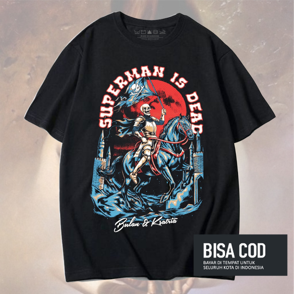 kaos lengan pendek SUPERMAN IS DEAD SID BULAN KSATRIA pendek pria band original distro - TShirt hita