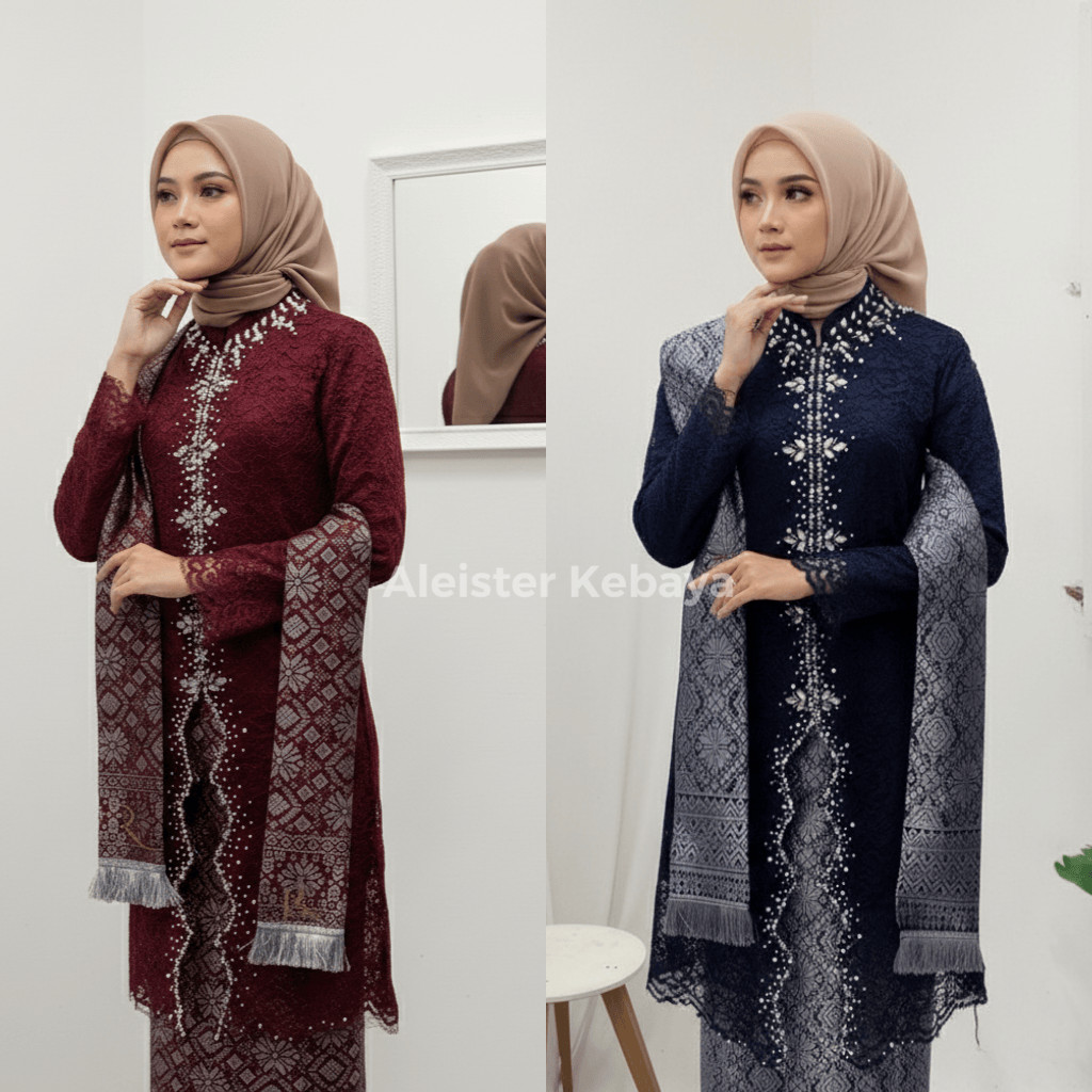 Aleister Kebaya | Set Kebaya Brukat Payet Yura | Busui Friendly | Tanah Abang