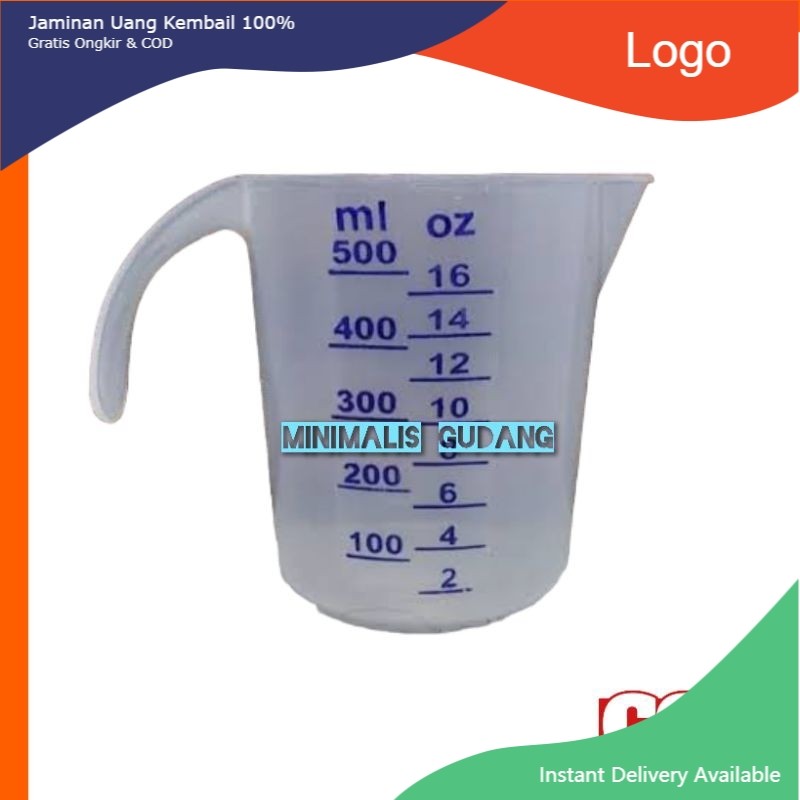 gelas takar 500ml, gelas takar air, gelas takar plastik