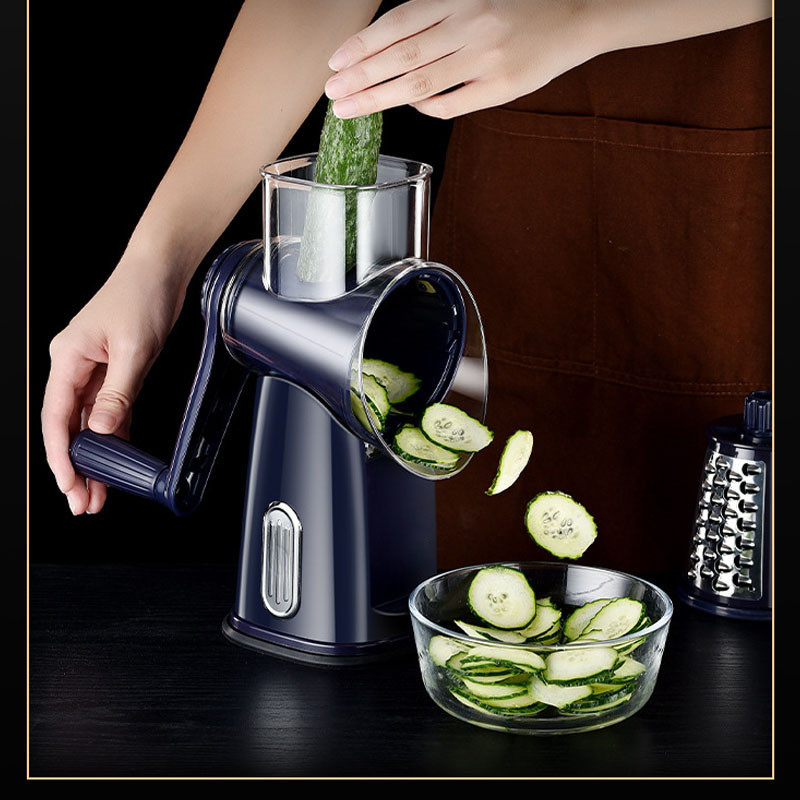 Multi functional vegetable slicer, hand cranked drum, silk scraper, slicer, potato slicer, shredded 
