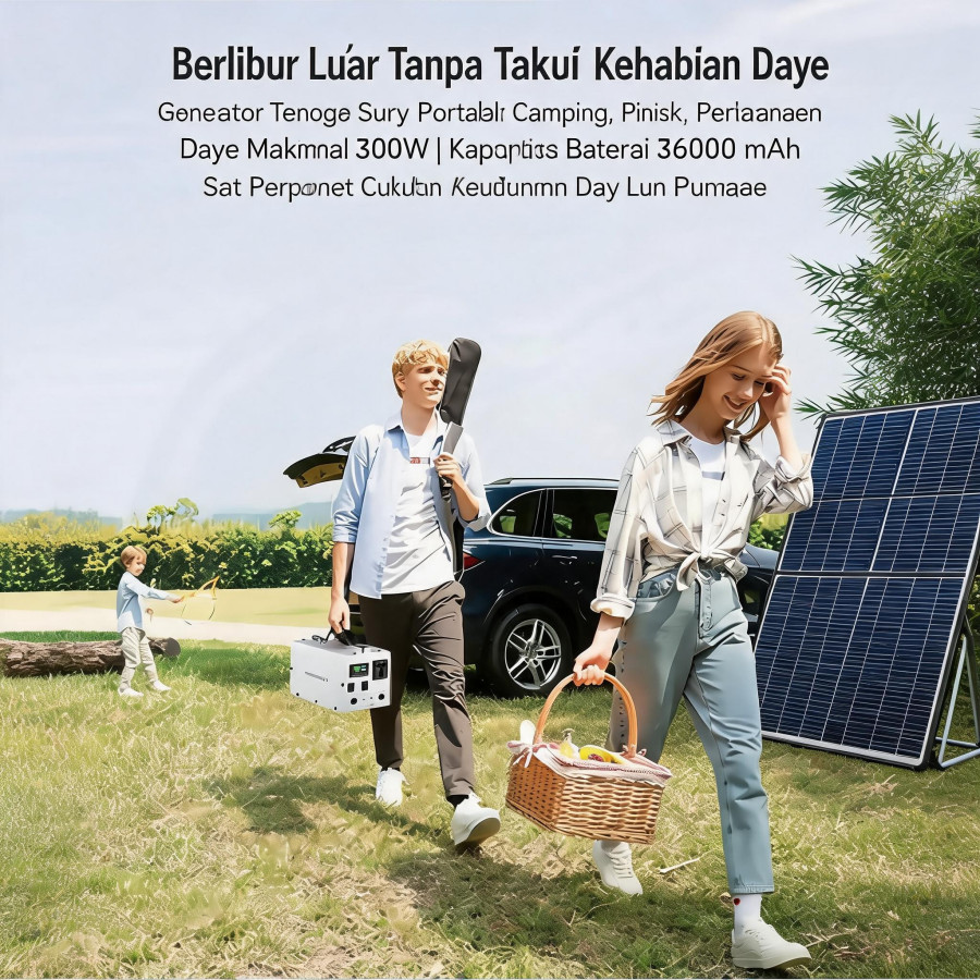Mini Genset Kapasitas 300W 230Wh Tenaga Surya / Flashfish 300W 230Wh Portable Power Station Powerban