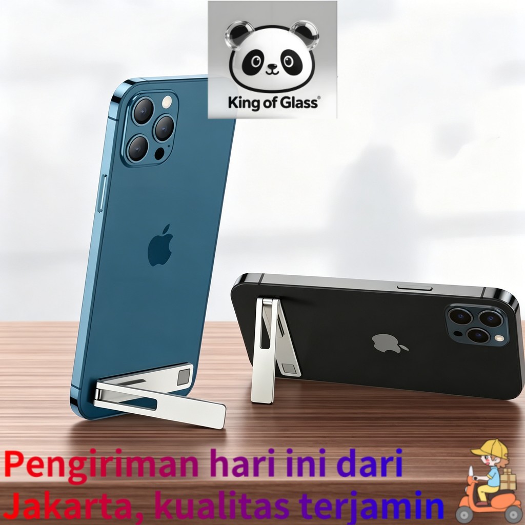 Stand Handphone Magnet Mini Tipis Desain Penjepit Model L, Dilengkapi Ring Besi Kokoh, Penyangga HP 