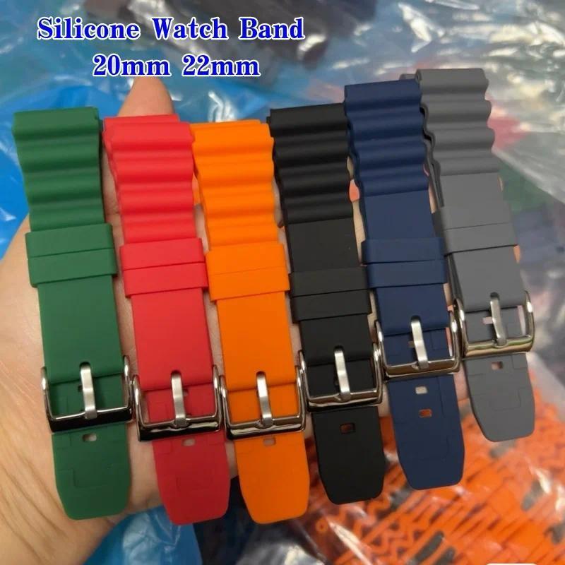 Replacement Wat Band 20mm 22mm Silicone ver Strap for Rolex Submariner & Seiko SKX007 SRP777J1 Water