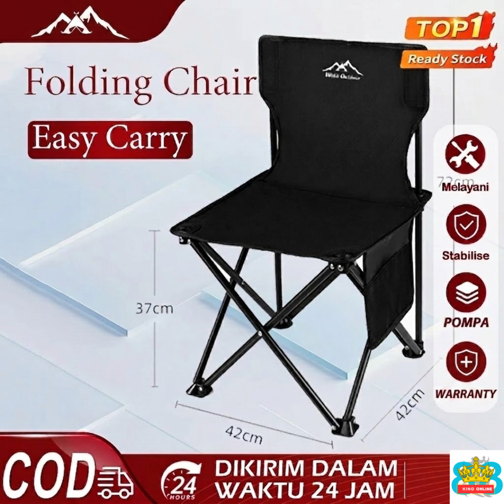 WTHB Outdoor Kursi Lipat Portable Camping Kain Oxford Kursi Outdoor Fishing Piknik Pantai