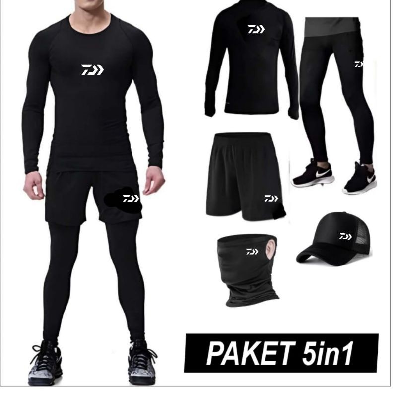 Paket Hemat Set Kaos Jersey Mancing Buff Mancing Topi Mancing Celana Pendek Mancing Celana Panjang M