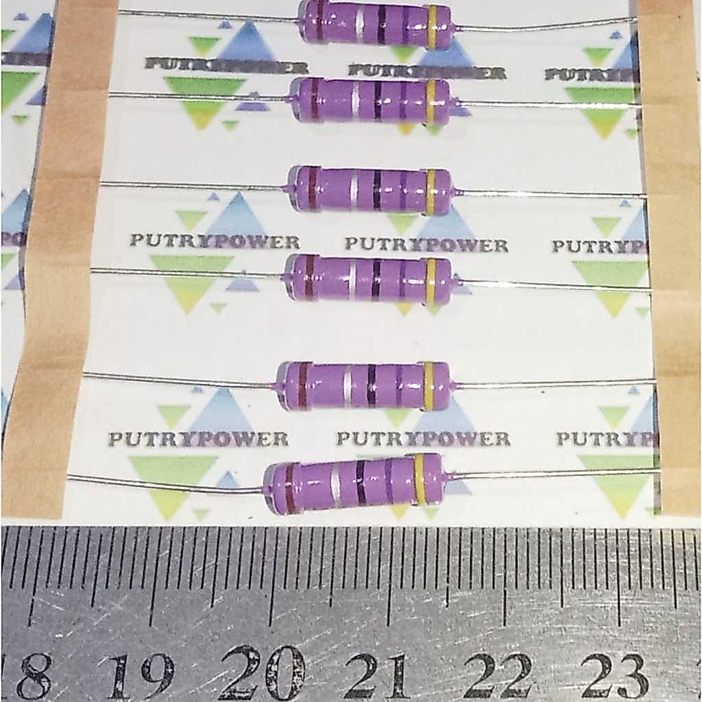 5PCS  UNGU 4R7  2W 1% METAL FILM kaki tembaga resistor 4.7r  2watt  4,7 ohm 2 w 2 watt 1 persen  4,7