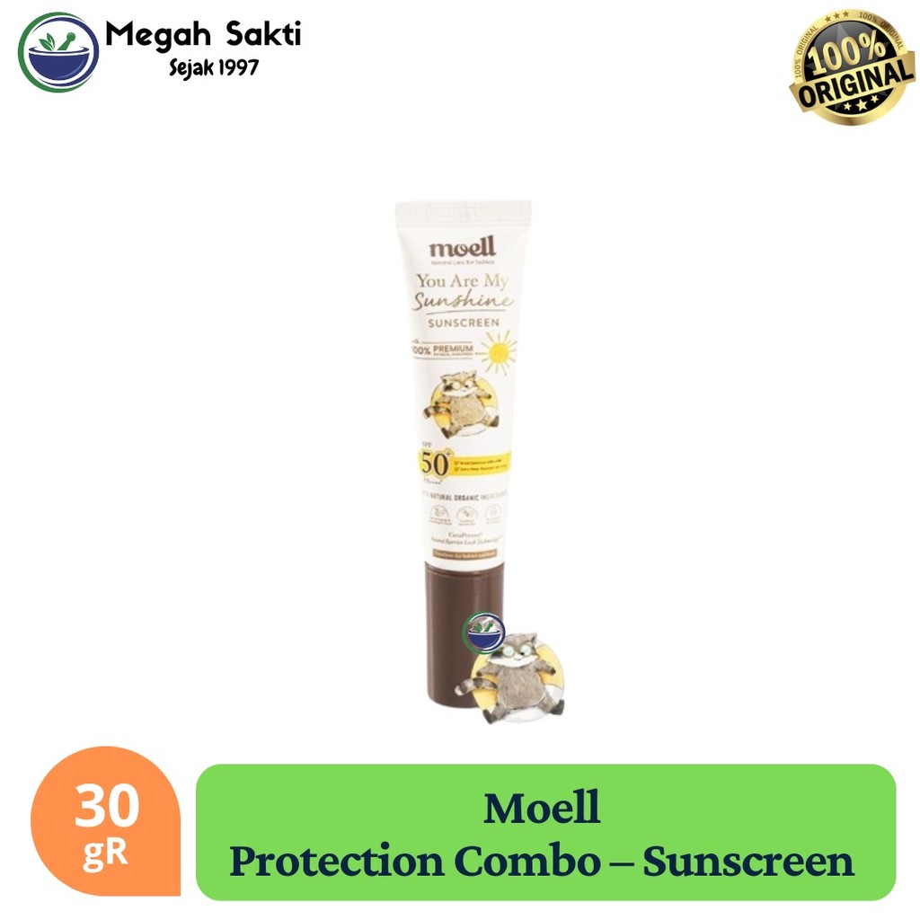 Megah Sakti - Moell Physical Sunscreen Anak & Bayi SPF 50+ (PA++++) 30 gR