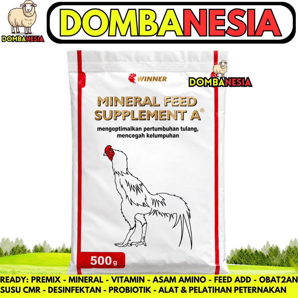 MINERAL FEED SUPPLEMENT A LAGA 500 GRAM WINNER - Obat Ayam Lumpuh Bangkok Aduan Tulang Bulu Premix