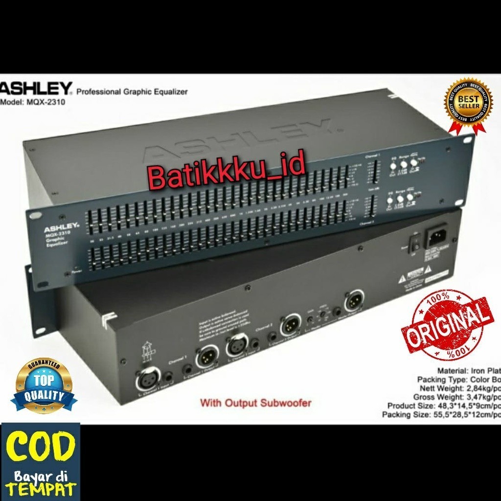 EQUALIZER ASHLEY MQX 2310 (2 X 31CH) ORIGINAL MQX2310 KOMPONEN MAKRO