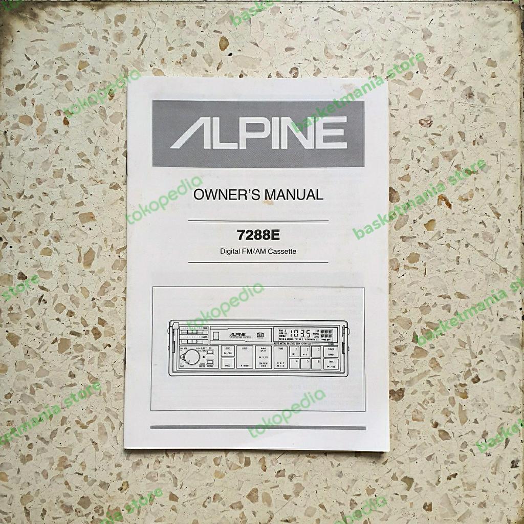 buku manual manual book radio tape mobil Alpine 7288E kijang honda