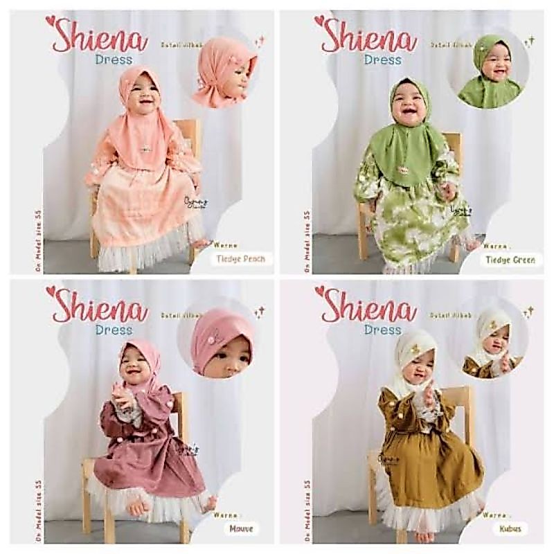 Gamis Bayi Gamis Anak Shiena Dress Tulle Oyrins Set Hijab