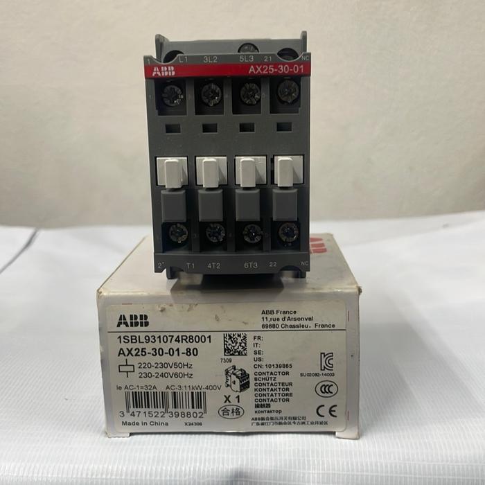 kontaktor ABB AX25-30-01-80 coil 220v 32A
