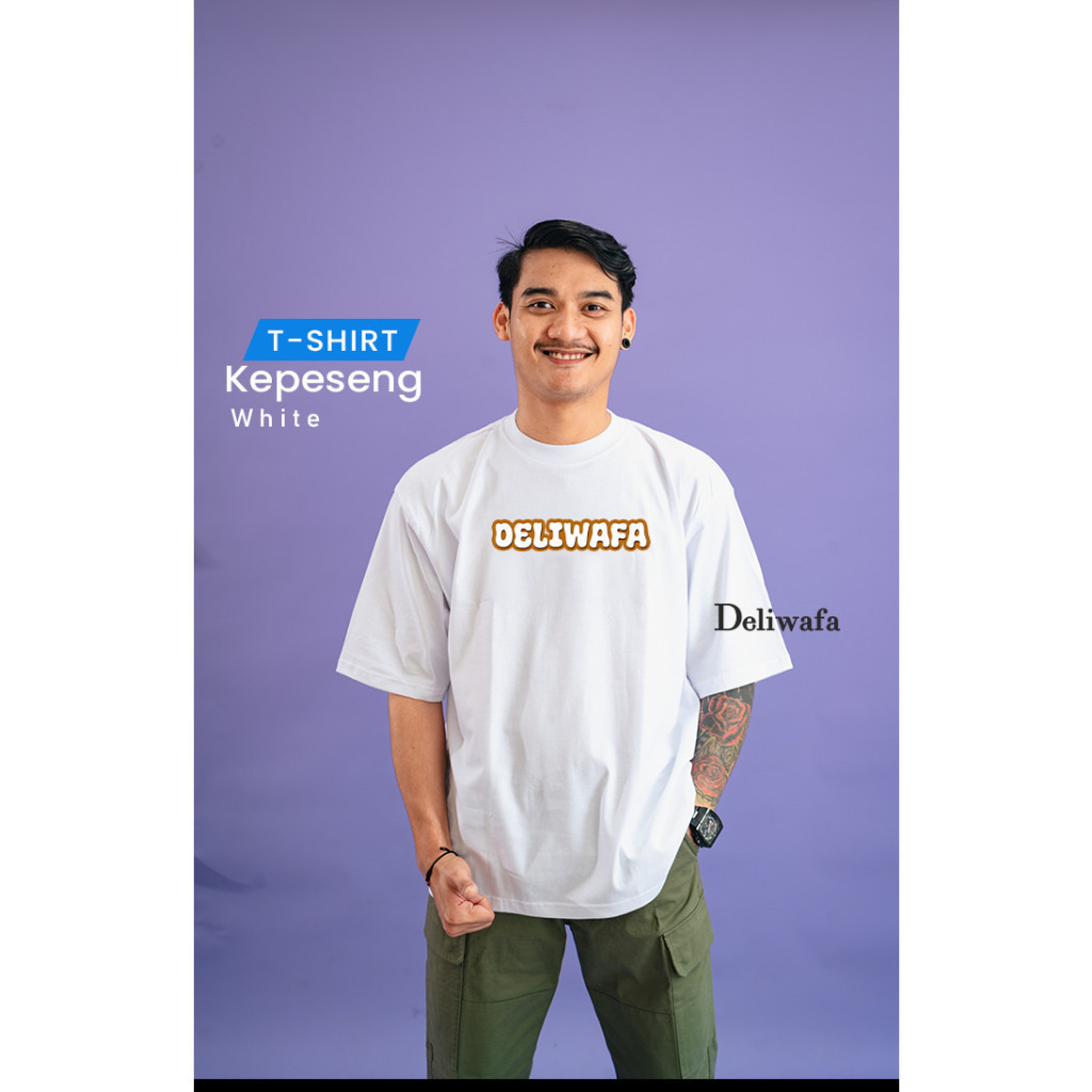 [spot] Original Deliwafa-  Unisex T-Shirt Kepeseng Kaos Lengan pendek