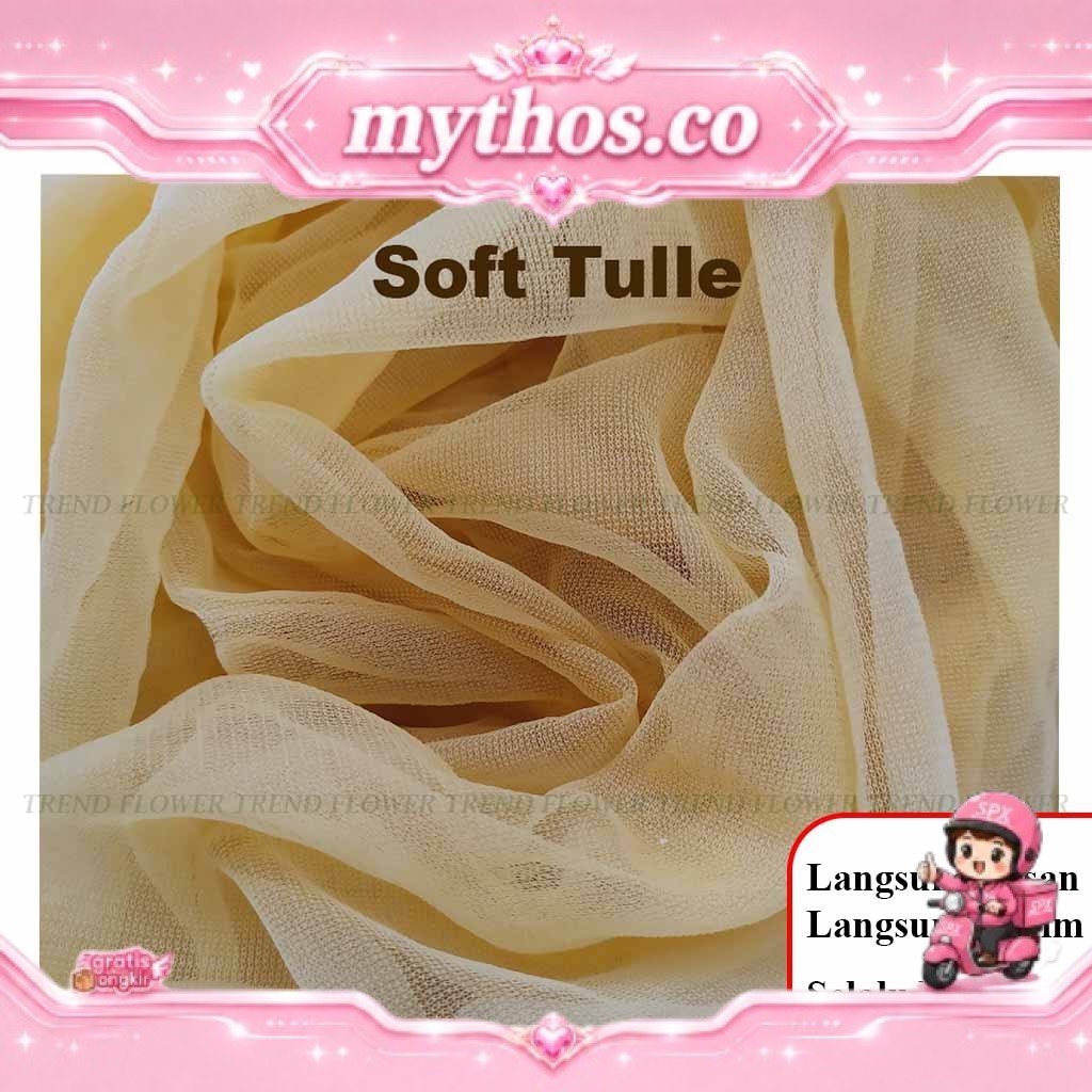 KAIN SOFT TULLE TILE TILLE HALUS KAIN BRUKAT ROK AKSESORIS WANITA SELENDANG TULLE WANITA POLOS METER