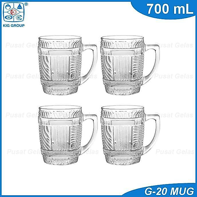 SALE GELAS GAGANG BESAR MUG 700 ML / GELAS JUMBO/GELAS KACA JUMBO TINGGI GENDUT GELAS BEER