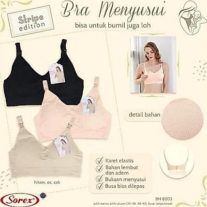 8202 SOREX NURSING BRA BH Ibu Menyusui & Ibu Hamil Size 34-38 busa tip