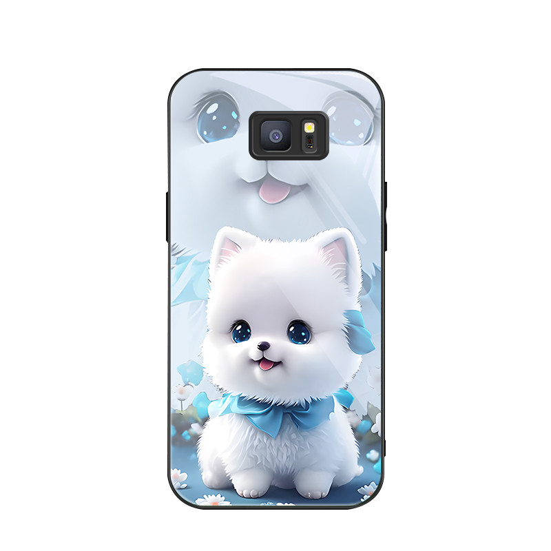 For Samsung Galaxy S7 Edge ,Case Anti Jatuh Berkualitas dengan Desain Anjing Putih yang Lucu
