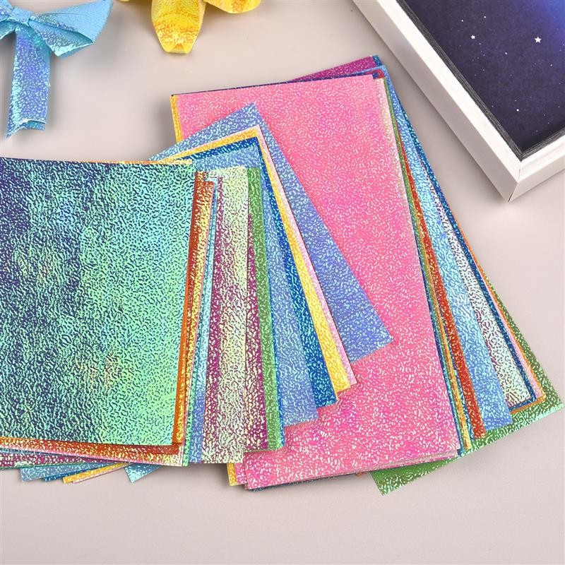 

50pcs 10colour Square Origami Paper Single-Sided Pearl Paper Fo g Paper Multicolor Kids Handmade Y Scrapbooking Craft Decor