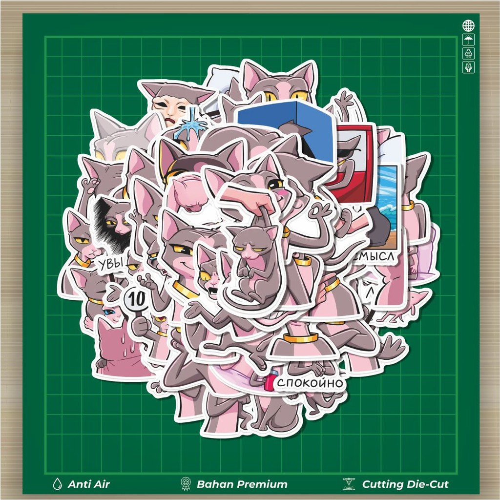 

HOT 50 PCS STIKER Stiker Kartun Funny Cleo Cat Stiker Fashion Cars Decal Dingin Kartu Album Custom Vinyl Anti Air- Sticker Aesthetic Buku Journal Koper Casing HP Tablet Laptop Helm Motor Botol Minum