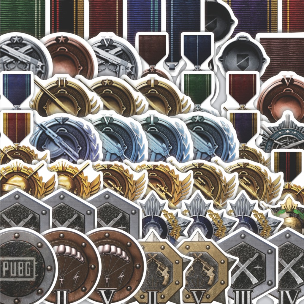 

Stiker Cutting Pack Stiker Game PUBG MEDALS Isi 100Pcs Series Aesthetic Lucu Keren Untuk Koper Bahan Vynil