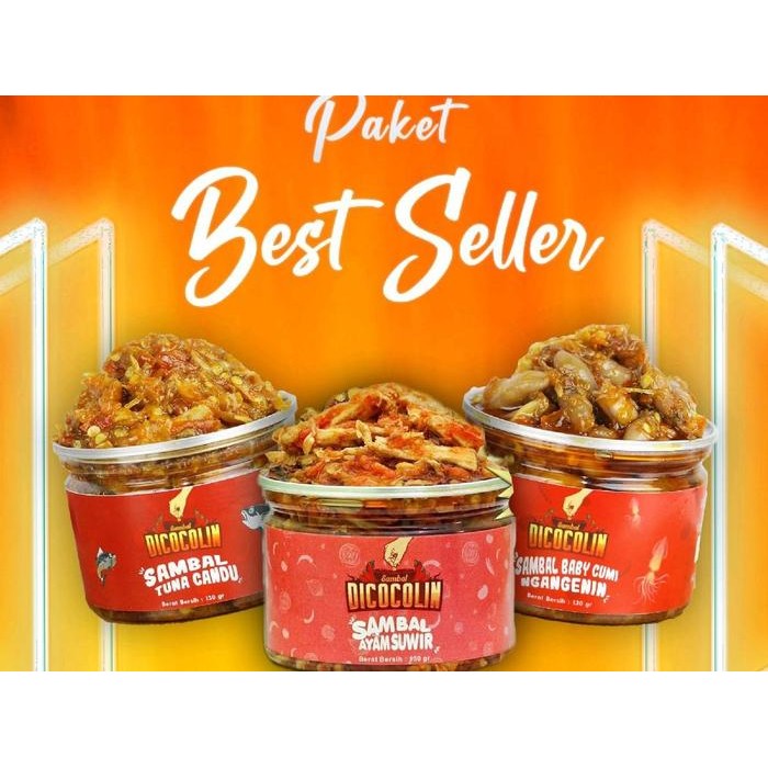 

HOT PRODUK Paket Best Seller Sambaldicocolin (130 Gram x 3 pcs) - Sambal BabyCumi, Ayam, Tuna Candu pilihan yang lebih sehat indonesia