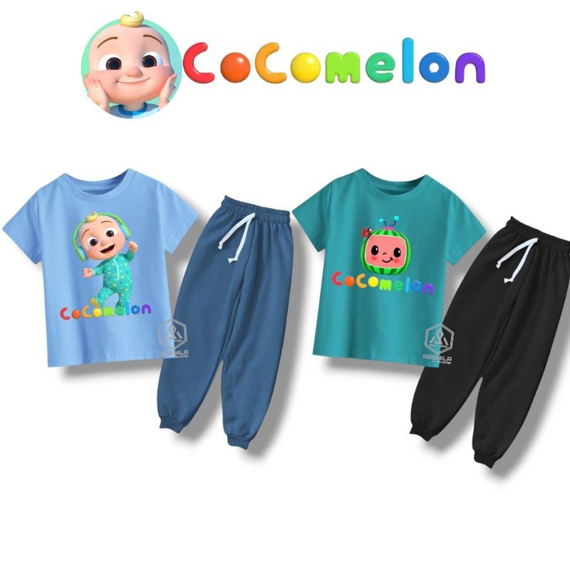 Promo 9.9 Setelan Cocomelon Anak unisex - Baju Cocomelon Anak Laki-Laki Perempuan Usia 1-11tahun Cel