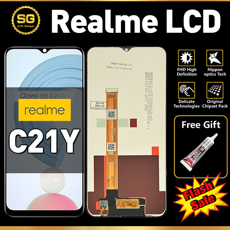 ORI LCD FOR REALME C21Y Original Fullset Asli For LCD hp  REALME C21Y Glass Touch Screen Digitizer