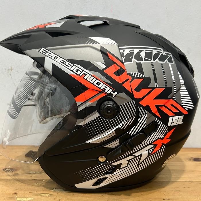 Helm JP 7 2 visor sky murah meriah sni Bagus sni kwalitas premium Motorcycle - KTM Duke orange, Ukur