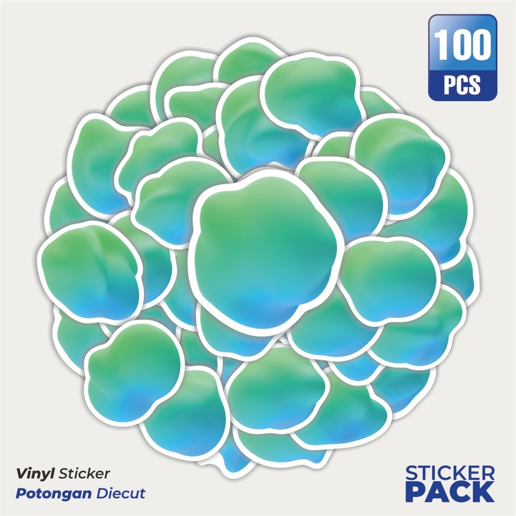 

Super Hemat! 100 PCS Stiker Clay Floating Design Waterproof Aesthetic- Untuk Laptop, Motor, dan Helm - Paper Stationery Pack