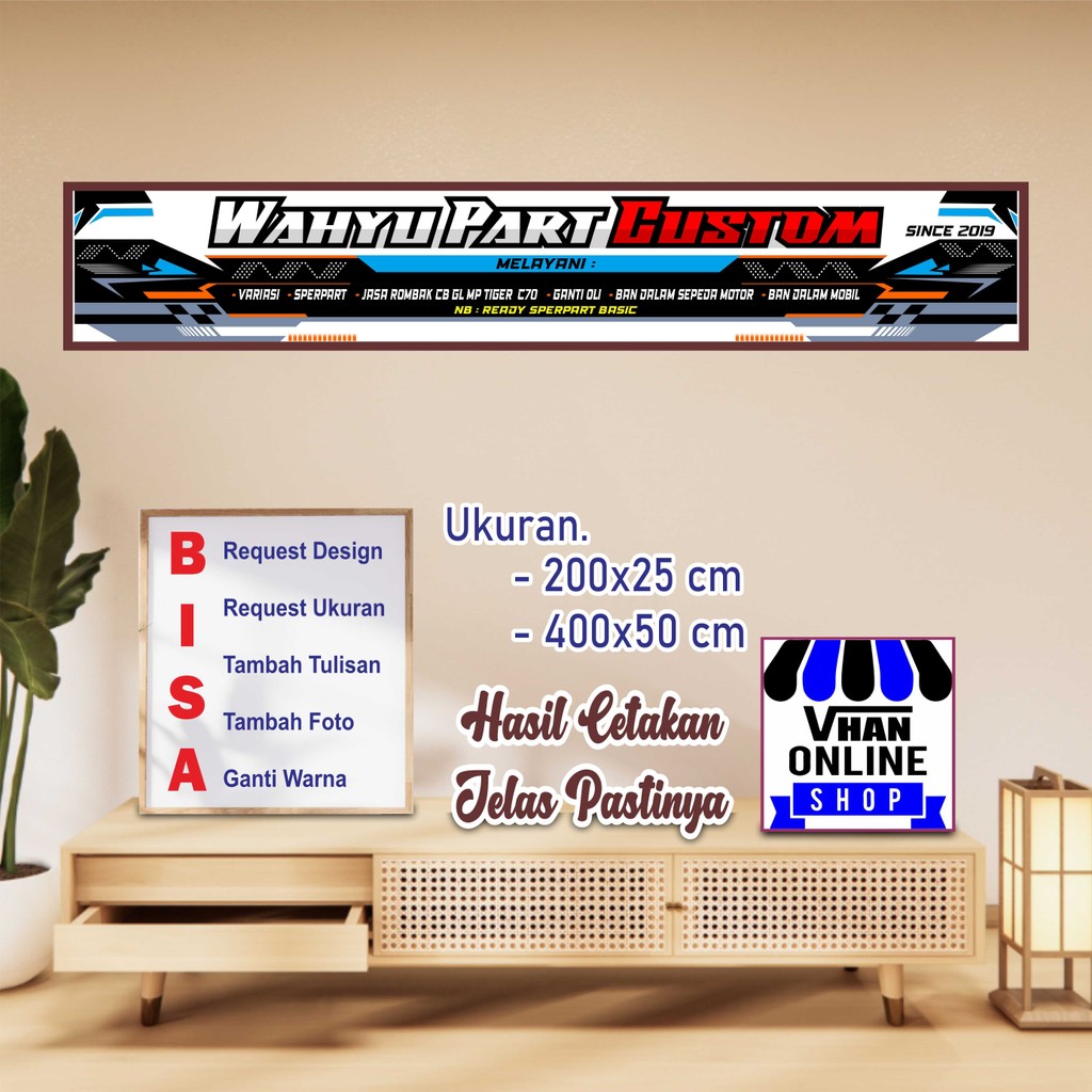 Backdrop Spanduk Banner Custom Bengkel Kontes Bagus