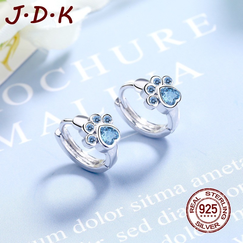 JDK Anting Zircon Biru Lucu Perak 925
