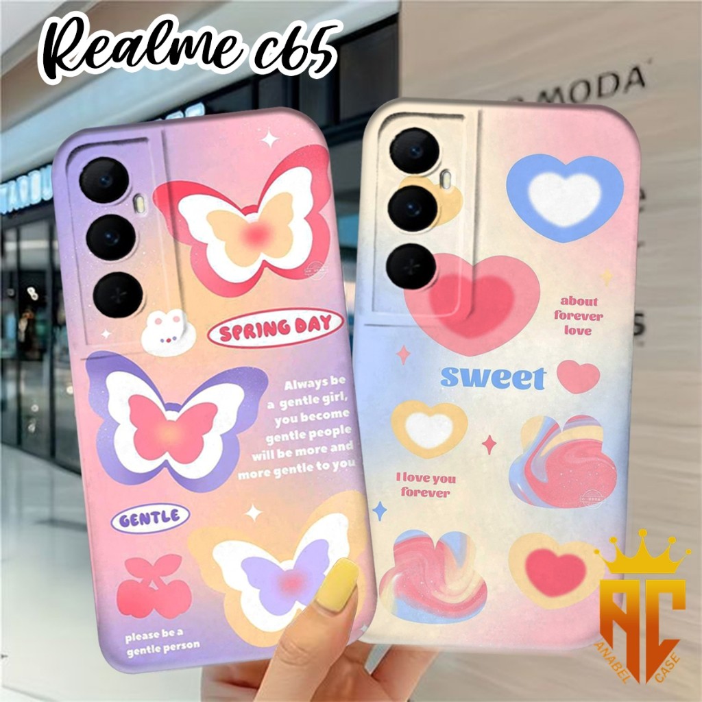 Softcase REALME C65 2024 TERBARU Motif Walpaper Aesthetic Rainbow Cantik - Case Love - Case Kupu Kup