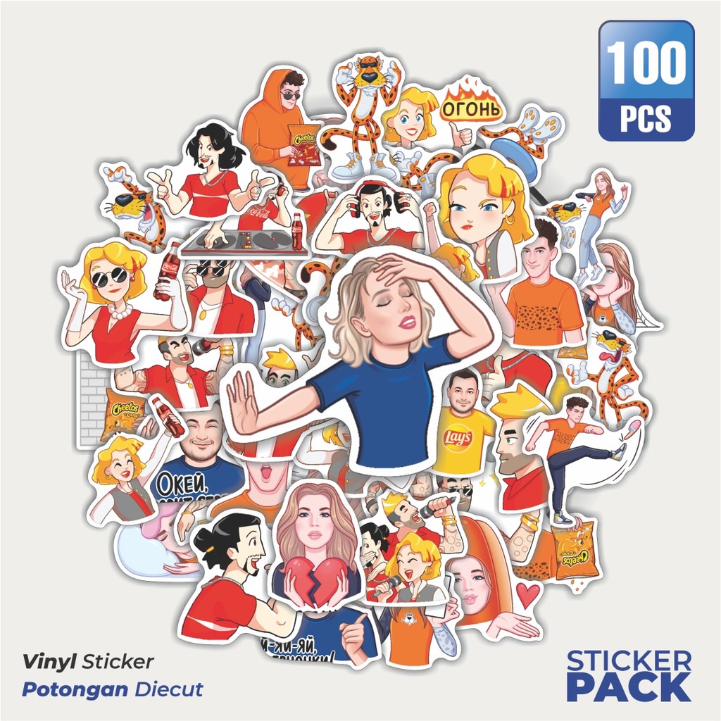 

Super Hemat! 100 PCS Stiker Maskot Lays Waterproof Aesthetic- Untuk Laptop, Motor, dan Helm - Paper Stationery Pack