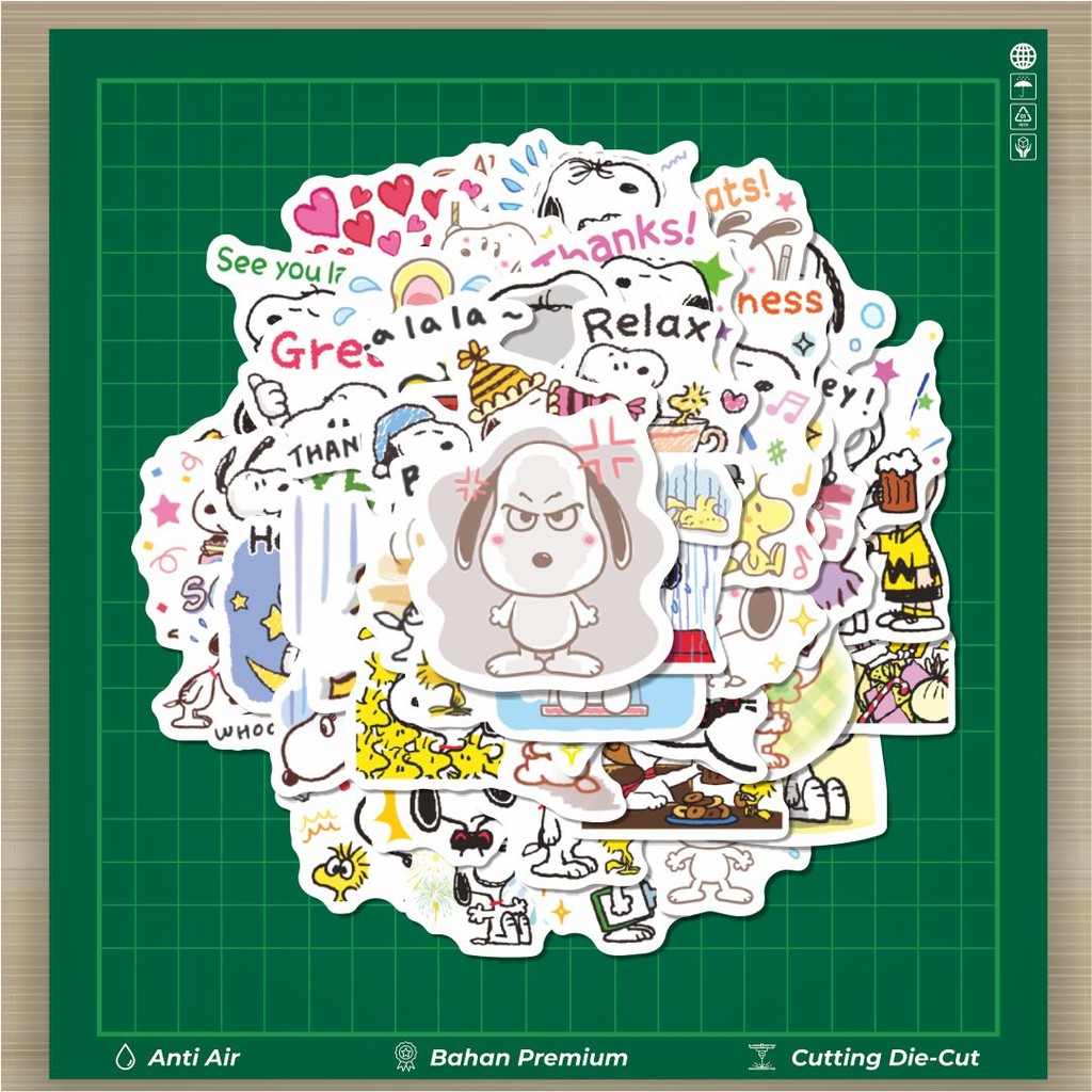 

HOT 50 PCS STIKER Stiker Kartun Snoopy V16 Stiker Fashion Cars Decal Dingin Kartu Album Custom Vinyl Anti Air- Sticker Aesthetic Buku Journal Koper Casing HP Tablet Laptop Helm Motor Botol Minum